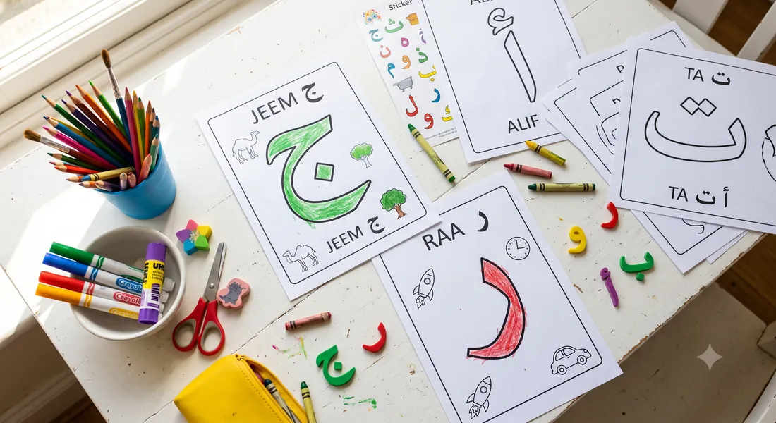 Printable Arabic letter activities arranged for classroom use